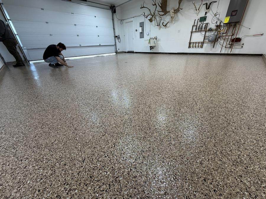 Flake Epoxy Garage Floor Installation in Wasilla Alaska by GlacierShine