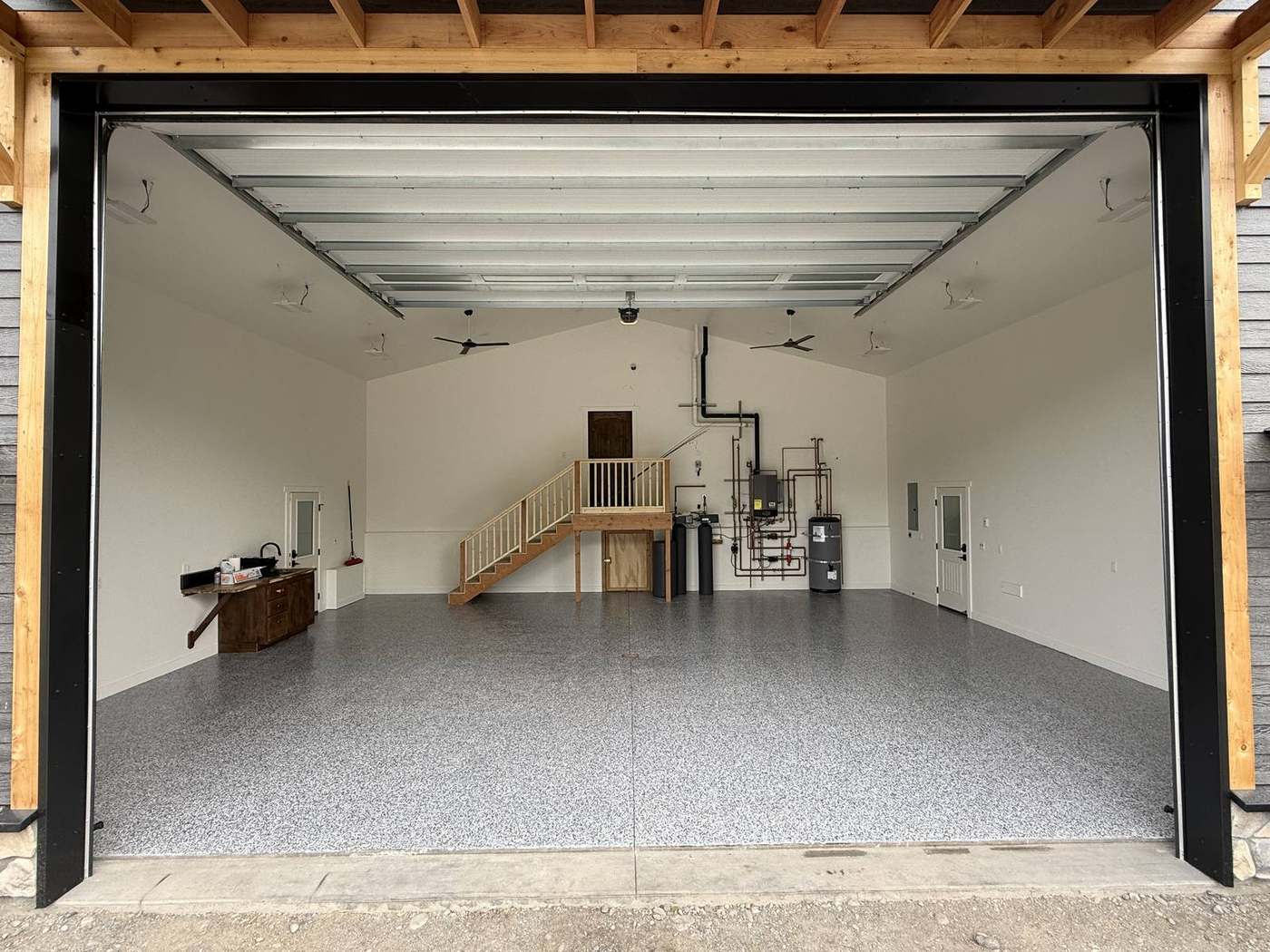 Flake Epoxy Shop Floor Interior, Alaska