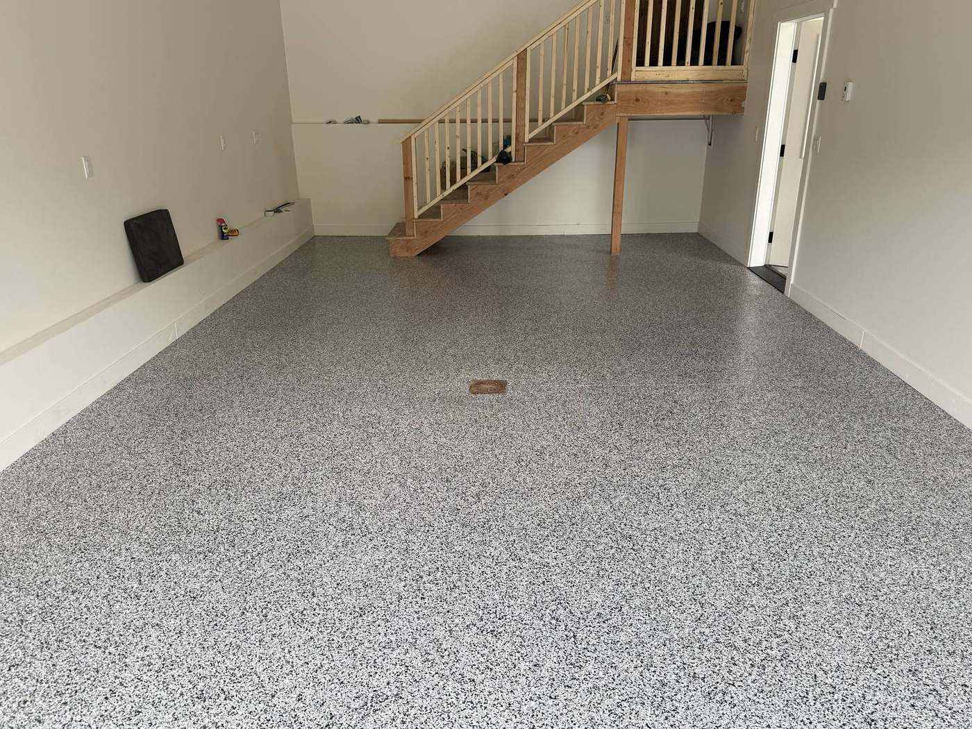 Flake Epoxy Storage Room with Staircase, Alaska