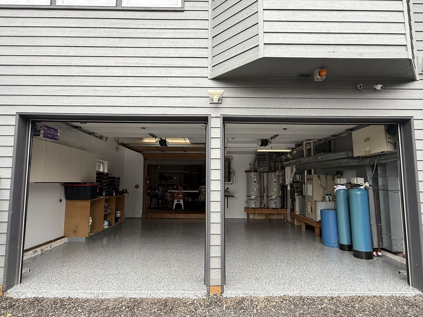 Flake Epoxy Two-Car Garage Floor in Rabbit Creek, South Anchorage by GlacierShine