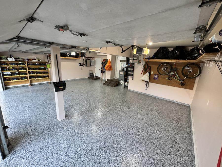 Flake Epoxy Wide Garage Floor Alaska by GlacierShine